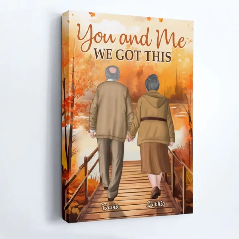 Personalized Couple Wrapped Canvas - You and Me, We Got This