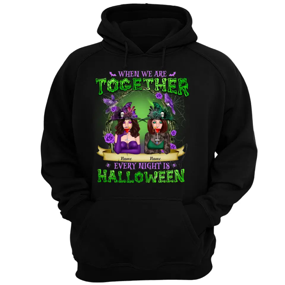 Green And Purple Witch Best Friends Sisters Personalized Shirt, Hoodie