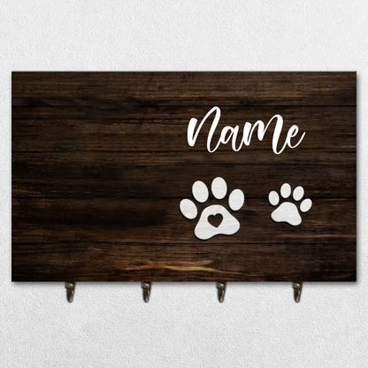 No Home Is Complete Without The Pawprints Of Puppy - Dog Personalized Custom Rectangle Shaped Key Hanger, Key Holder - Gift For Pet Owners, Pet Lovers