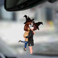 Wickedly Adorable Halloween Couple Kissing and Hugging Personalized Car Ornament