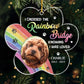 Custom Photo My Heart Is At The Rainbow Bridge - Memorial Personalized Custom Ornament - Acrylic Paw Shaped - Christmas Gift, Sympathy Gift For Pet Owners, Pet Lovers